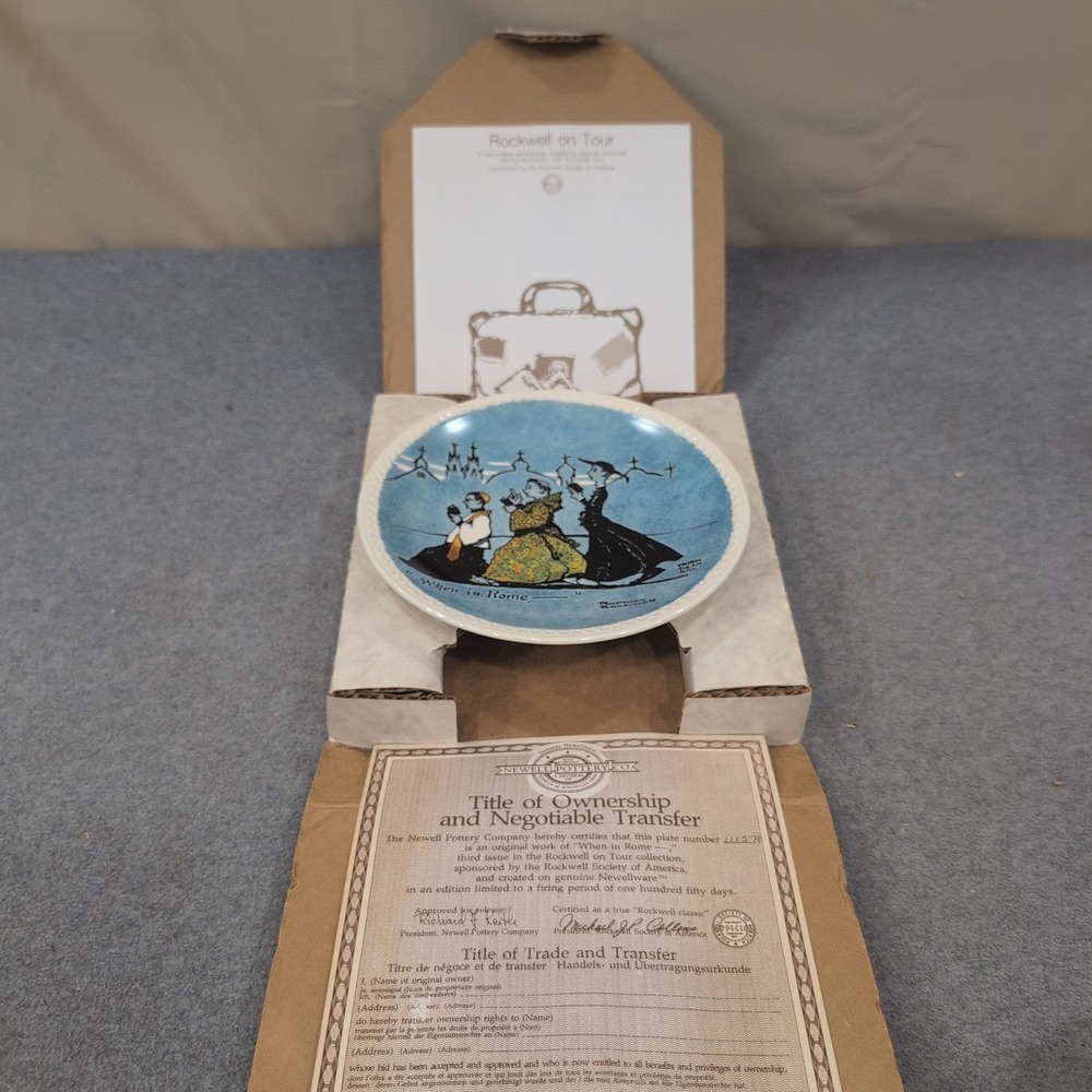 Norman Rockwell When in Rome Limited Edition Collector Plate Newell Pottery - Picture 4 of 6